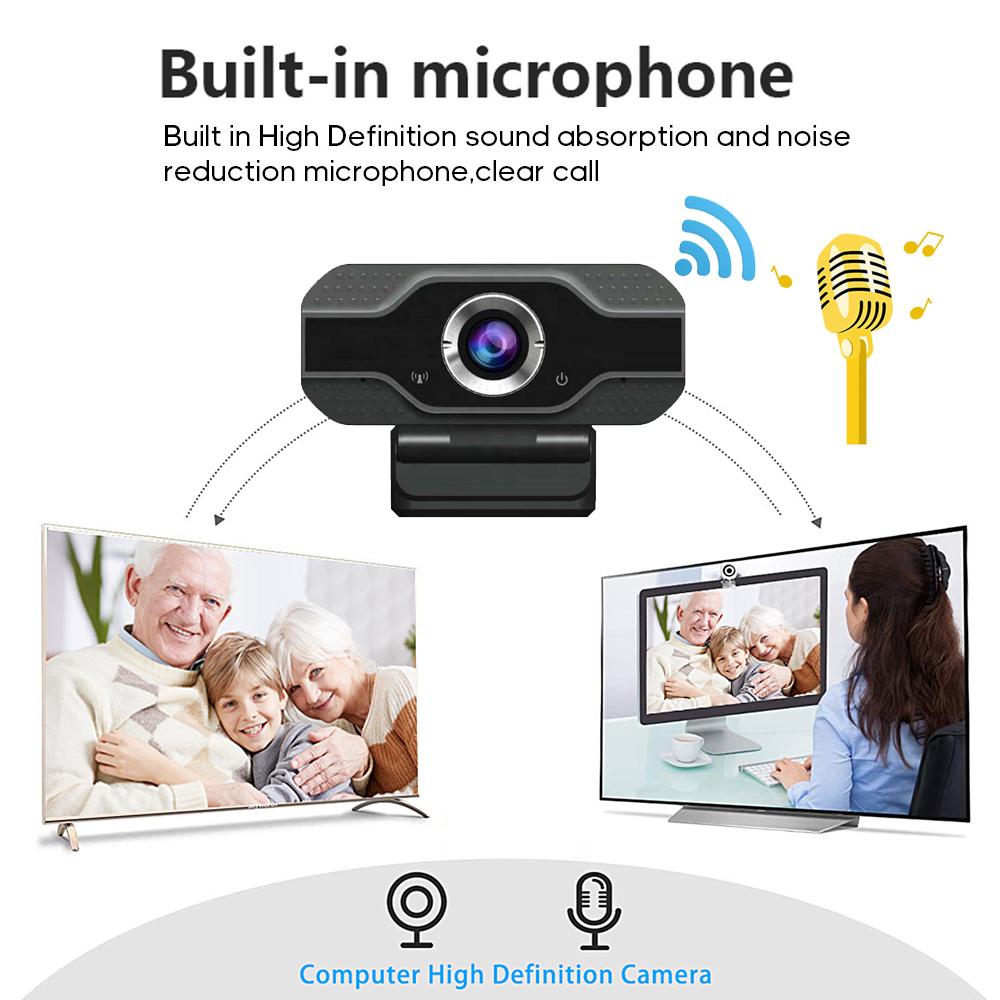 Webcam 1080P USB độ nét cao có Mic để học tập trực tuyến cuộc họp gọi điện