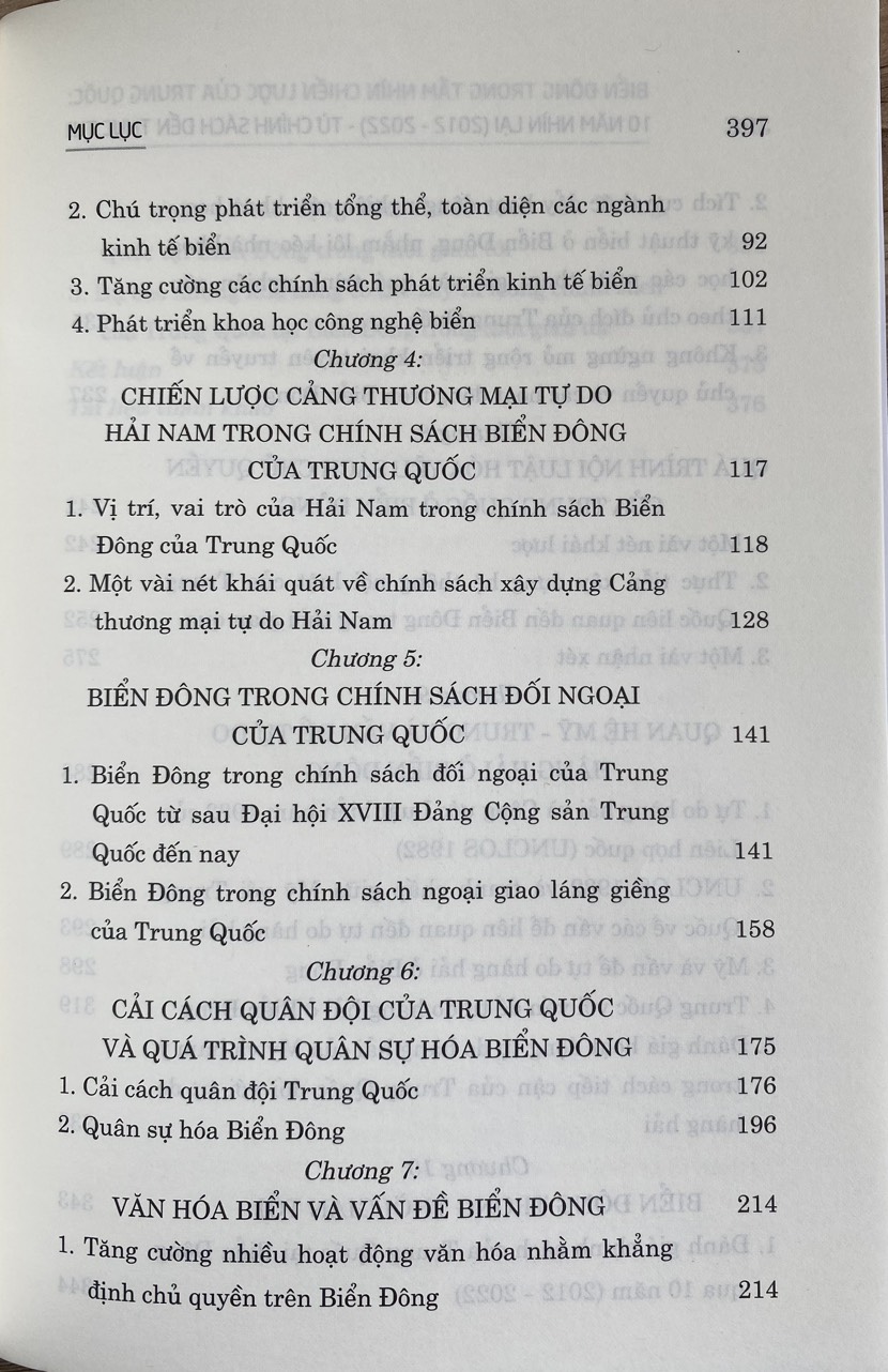 Biển Đông Trong Tầm Nhìn Chiến Lược Của Trung Quốc 10 Năm Nhìn Lại ( 2012 -2022 ) Từ Chính Sách Đến Thực Thi