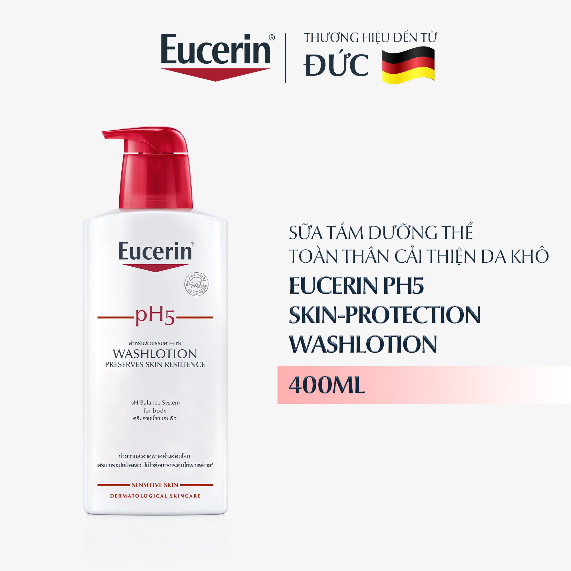 Sữa Tắm Cho Da Cơ Thể Nhạy Cảm Eucerin pH5 Skin-Protection Washlotion 400ml