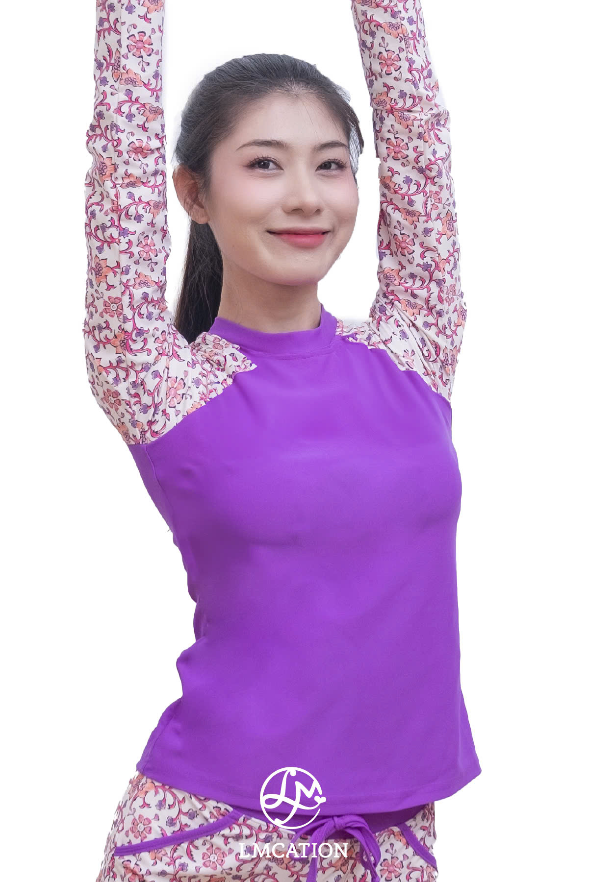 Bộ đồ bơi nữ tay dài LMcation Quinn- Tím thổ cẩm