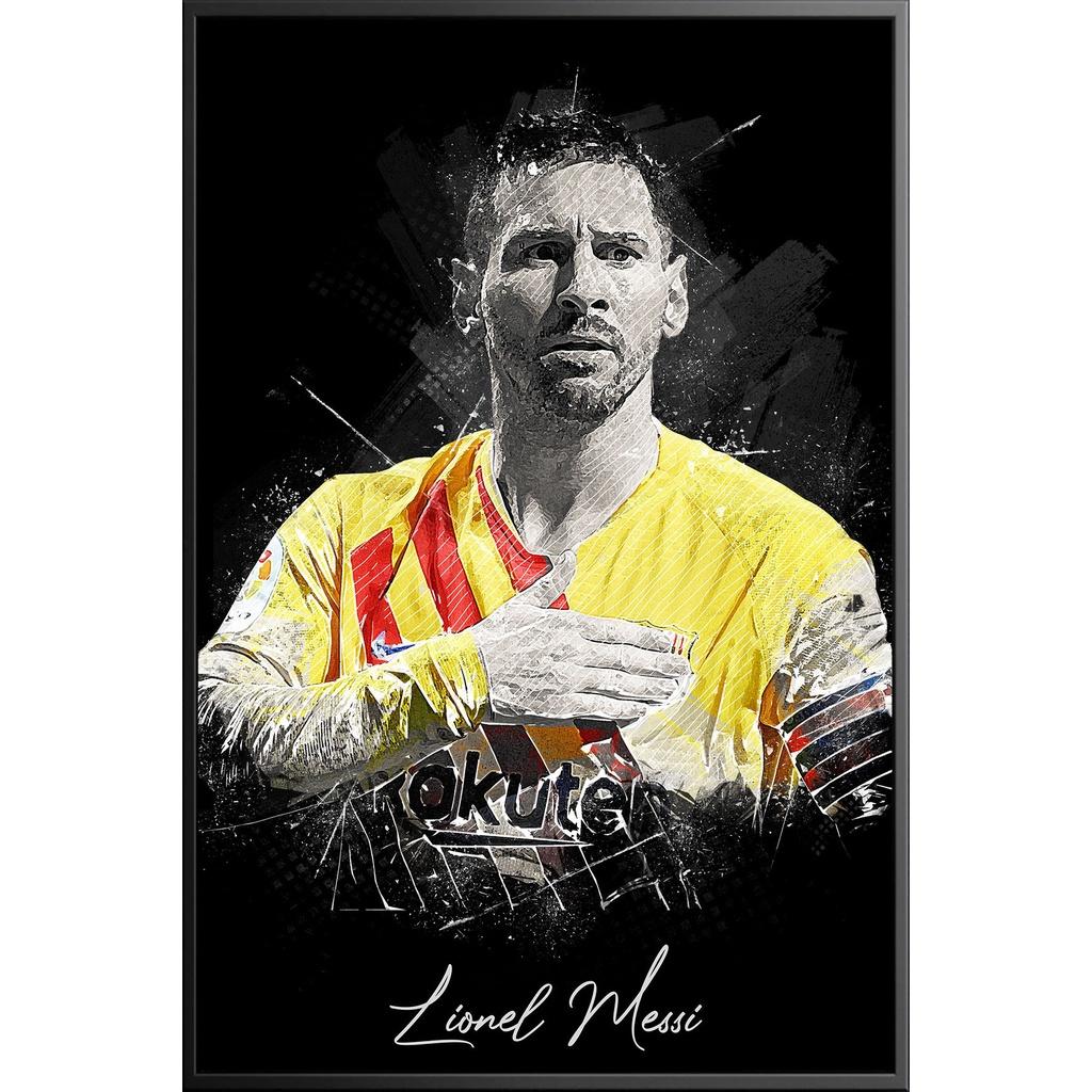 Tranh canvas treo tường MESSI + khung composite và đinh treo – decor phòng đẹp và ấn tượng