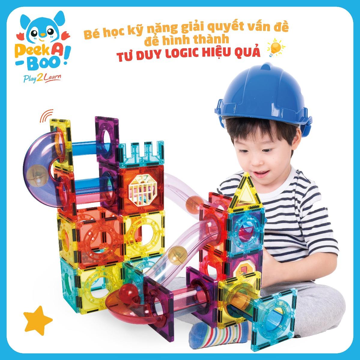 Đồ Chơi PEEK A BOO Bộ Steam-Xếp Hình Nam Châm 72 Chi Tiết PAB028