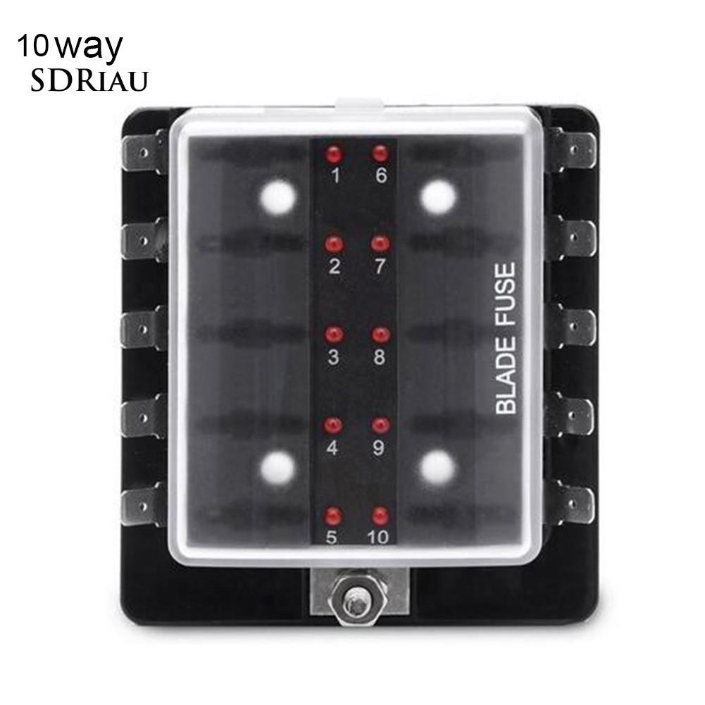 Hộp Cầu Chì 4/6/10 Có Đèn Led Cho Xe Hơi, Tàu Thuyền
