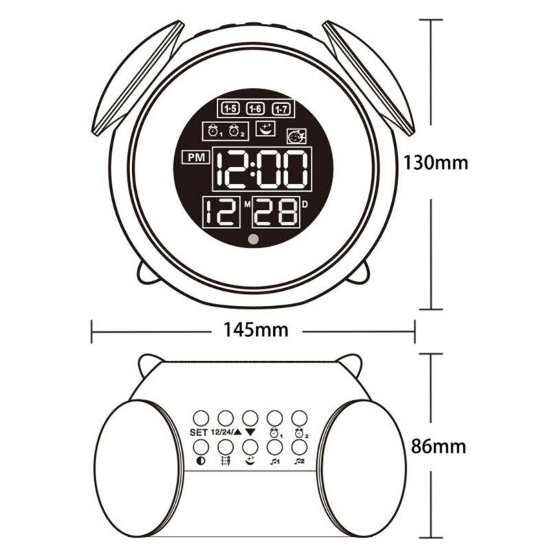 AA 1PC Digital LED Electronic Alarm Clock Mini Desktop Clock Mirror Surface LED Clock Night Lightwith USB Charging