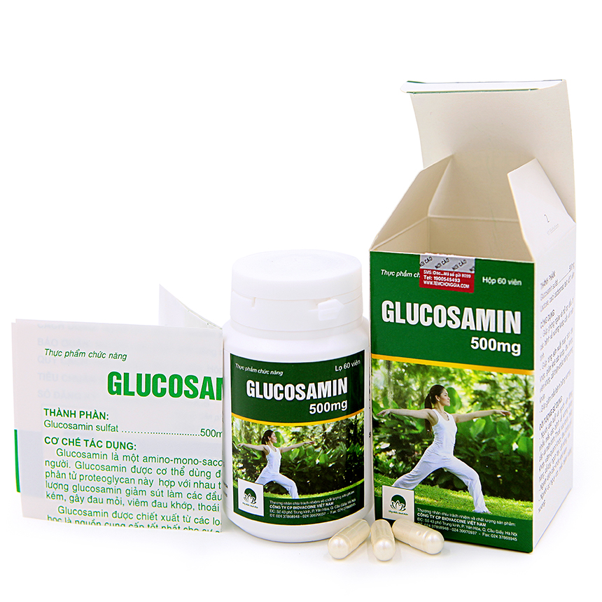 Thực phẩm chức năng Viên bổ khớp, dưỡng khớp Glucosamin 500mg (Hộp 60 viên)
