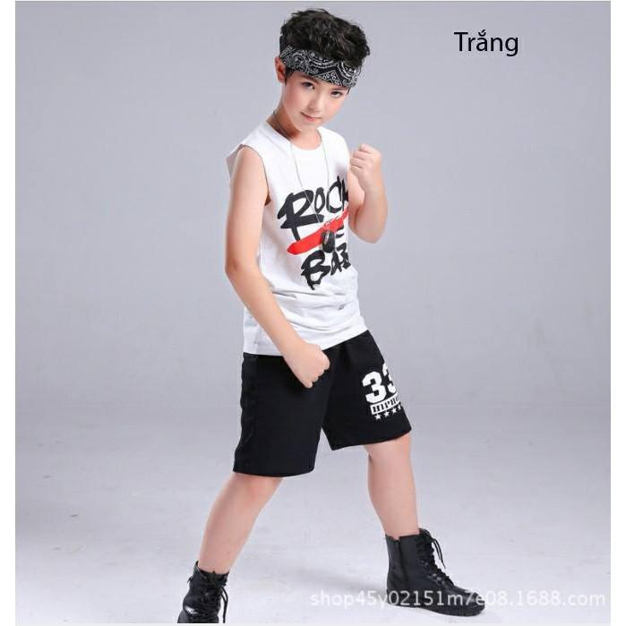 Bộ quần áo thể thao bé trai, bé gái sát nách, thun 100% cotton thoải mái vận động.