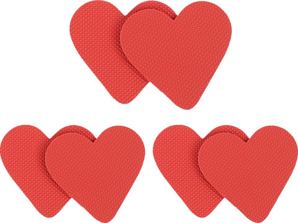 3 Đôi Trái Tim Đỏ Không Trượt Chống Trơn Trượt Dính Trên Giày Cầm Dưới Đế Giày
