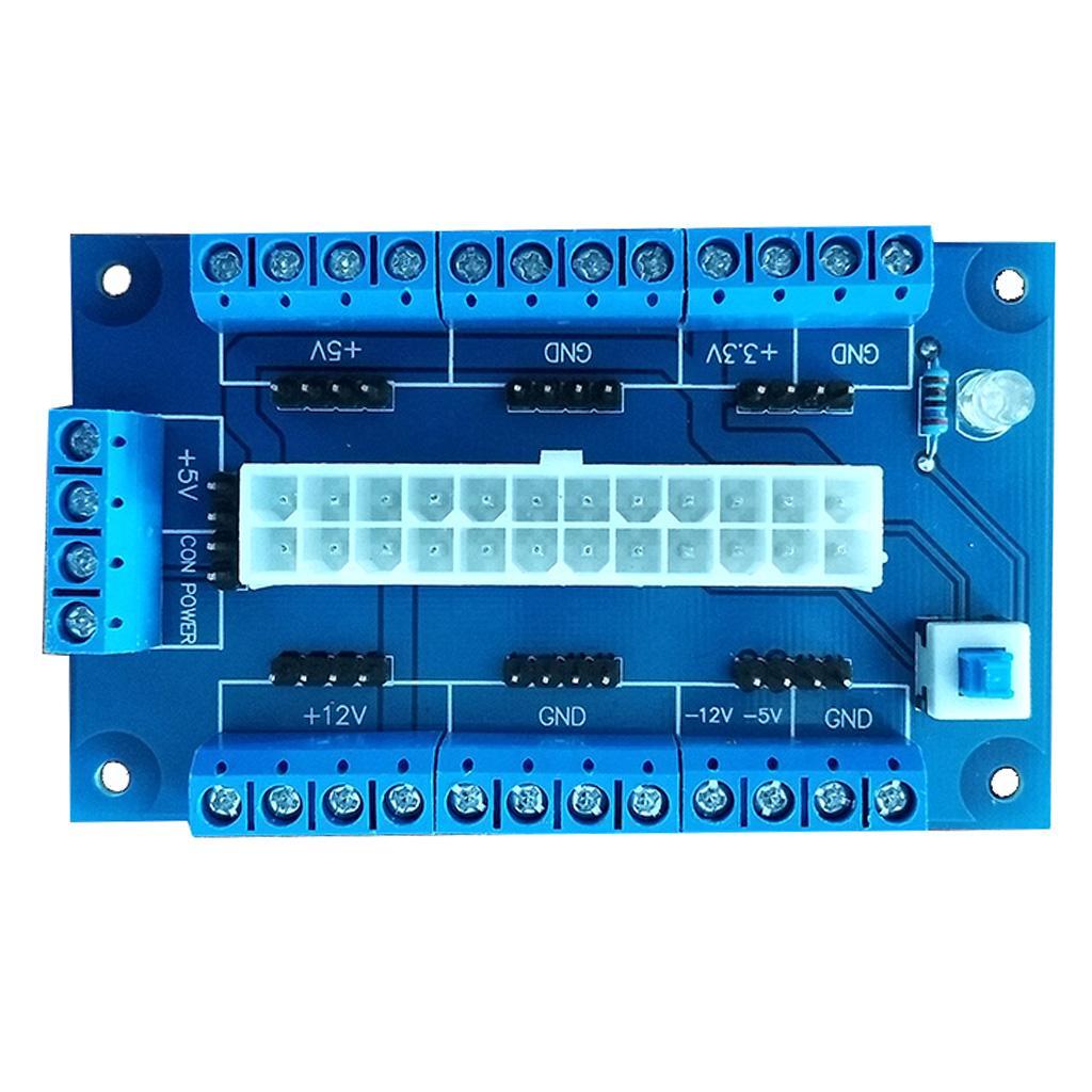 3Pcs Premium 24/20-pin ATX DC Power Supply Breakout Board Electronics Module