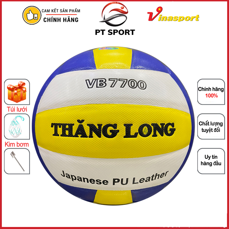 Bóng chuyền Thăng Long da Nhật VB 7700 (Tiêu Chuẩn Thi Đấu_Hàng Chính Hãng) - tặng túi lưới đựng bóng + kim bơm