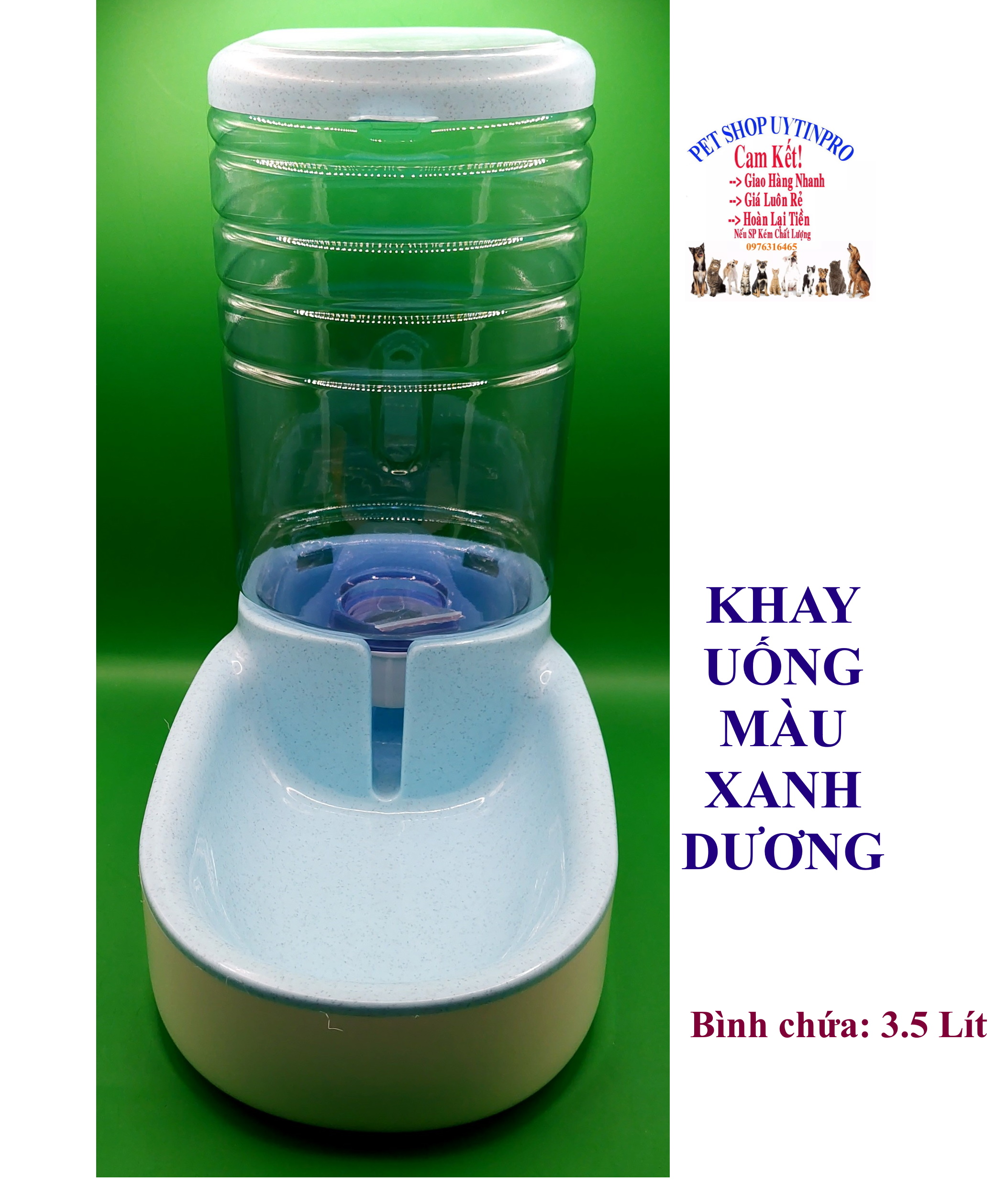 Khay ăn hoặc uống tự động cho Chó Mèo Dung tích 3.5l Thiết kế bo tròn Siêu tiện lợi Chất liệu nhựa an toàn bền đẹp