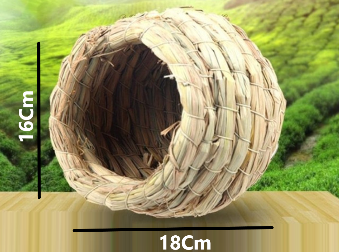 1 tổ đan rơm size to 16*18 dành cho các dòng chim vẹt ngủ, sinh sản