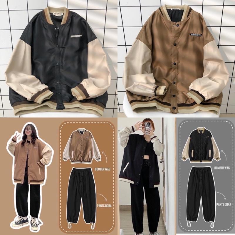 Áo Khoác Dù BOMBER WAS Form Rộng Tay Dài Ulzzang ️/Nam Nữ Unisex ️ Jaystoree