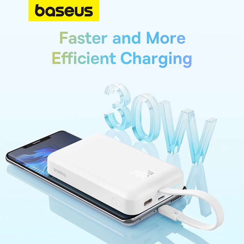 Pin Sạc Không Dây Nam Châm Baseus Magnetic Power Bank 30W 10000mAh (tích hợp Sẵn Cáp Type-C) - Hàng chính hãng