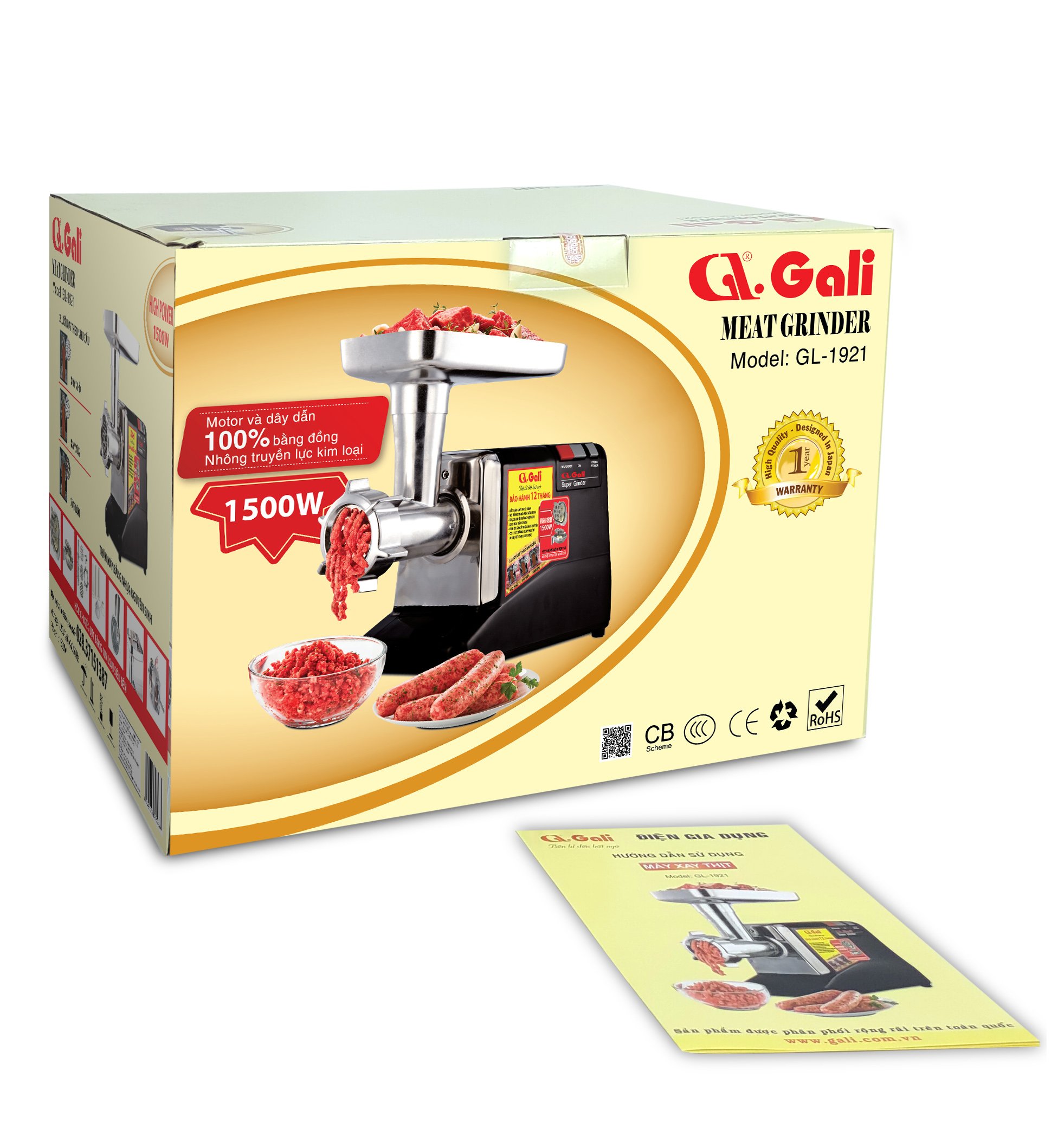 Máy xay thịt Gali GL-1921 Hàng Chính Hãng