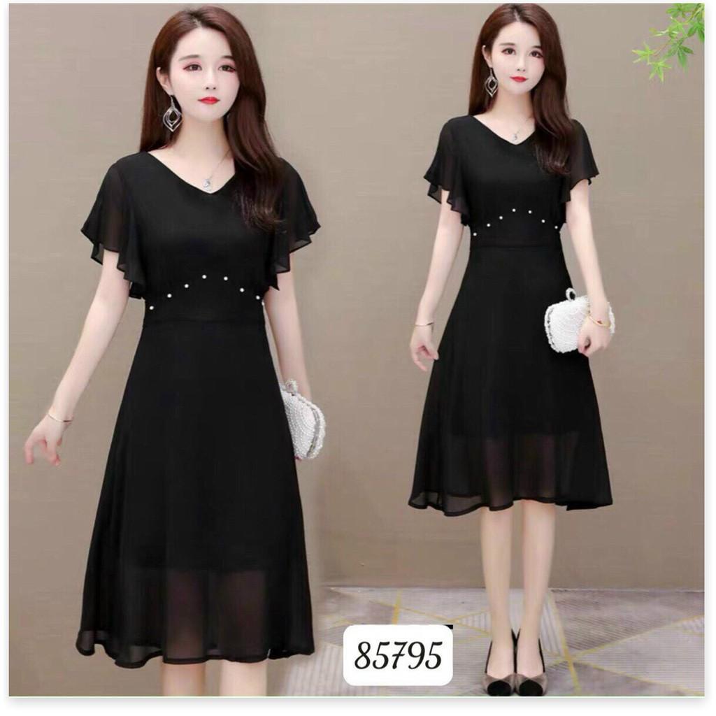 ĐẦM VOAN Ý ĐÍNH NGỌC,ĐƯỢC THIẾT KẾ HỌA TIẾT TRƠN NHƯNG KHÔNG KÉM PHẦN SANG TRỌNG KHÁNH AN STORE