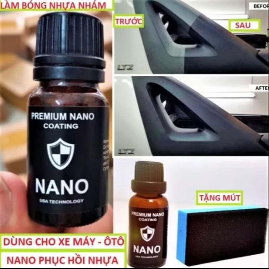 CHAI DUNG DỊCH NANO ĐÁNH BÓNG PHỤC HỒI LÀM MỚI NHỰA NHÁM XE MÁY ÔTÔ XE ĐIỆN MẪU MỚI CHẤT LƯỢNG