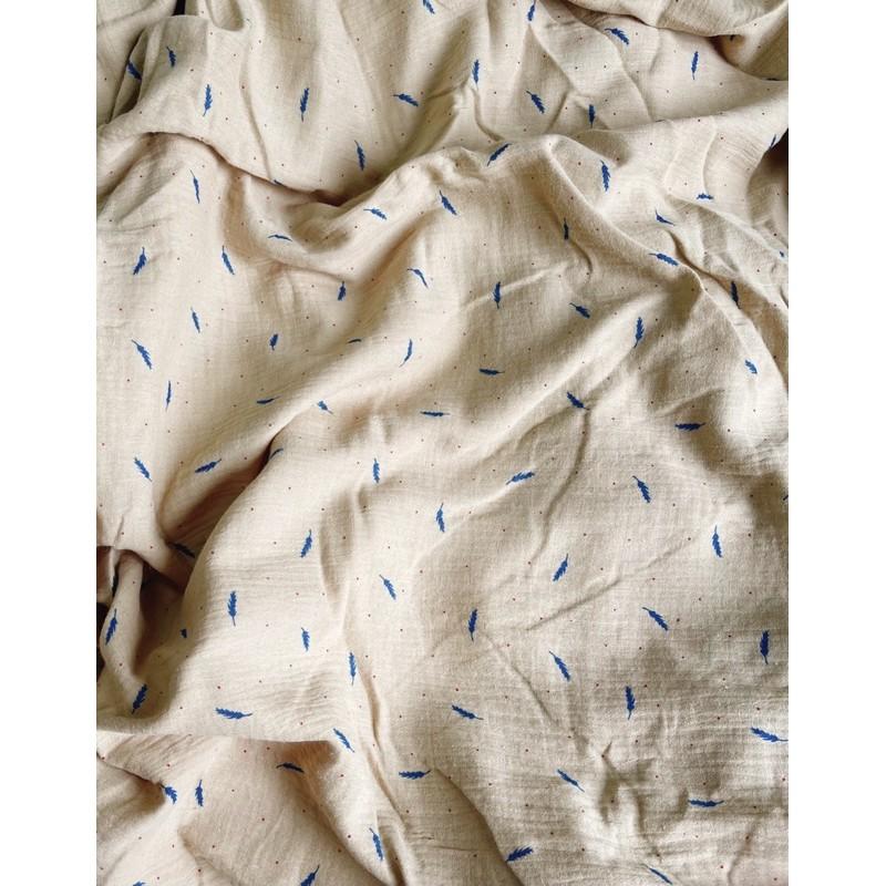 Vải xô muslin hoa vintage may quần áo,khăn mặt,khăn tắm