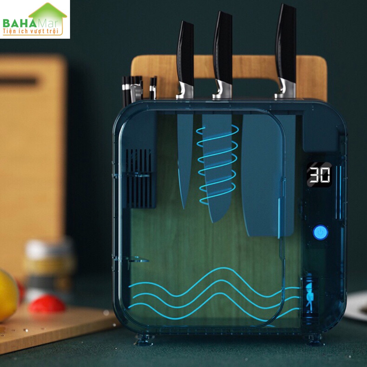 MÁY SẤY KHỬ TRÙNG UV DAO, ĐŨA, THÌA. CÓ GIÁ CÀI DAO AN TOÀN "BAHAMAR" Có các hạt đèn khử trùng tia cực tím sâu UVC giúp khử trùng toàn diện hơn.