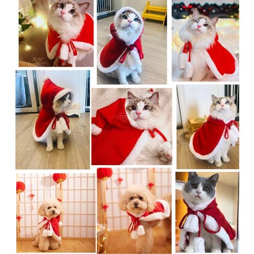 Áo Choàng Noel Dễ Thương Cho Chó Mèo - Kiểu Dáng Xinh Xắn Ấm Áp