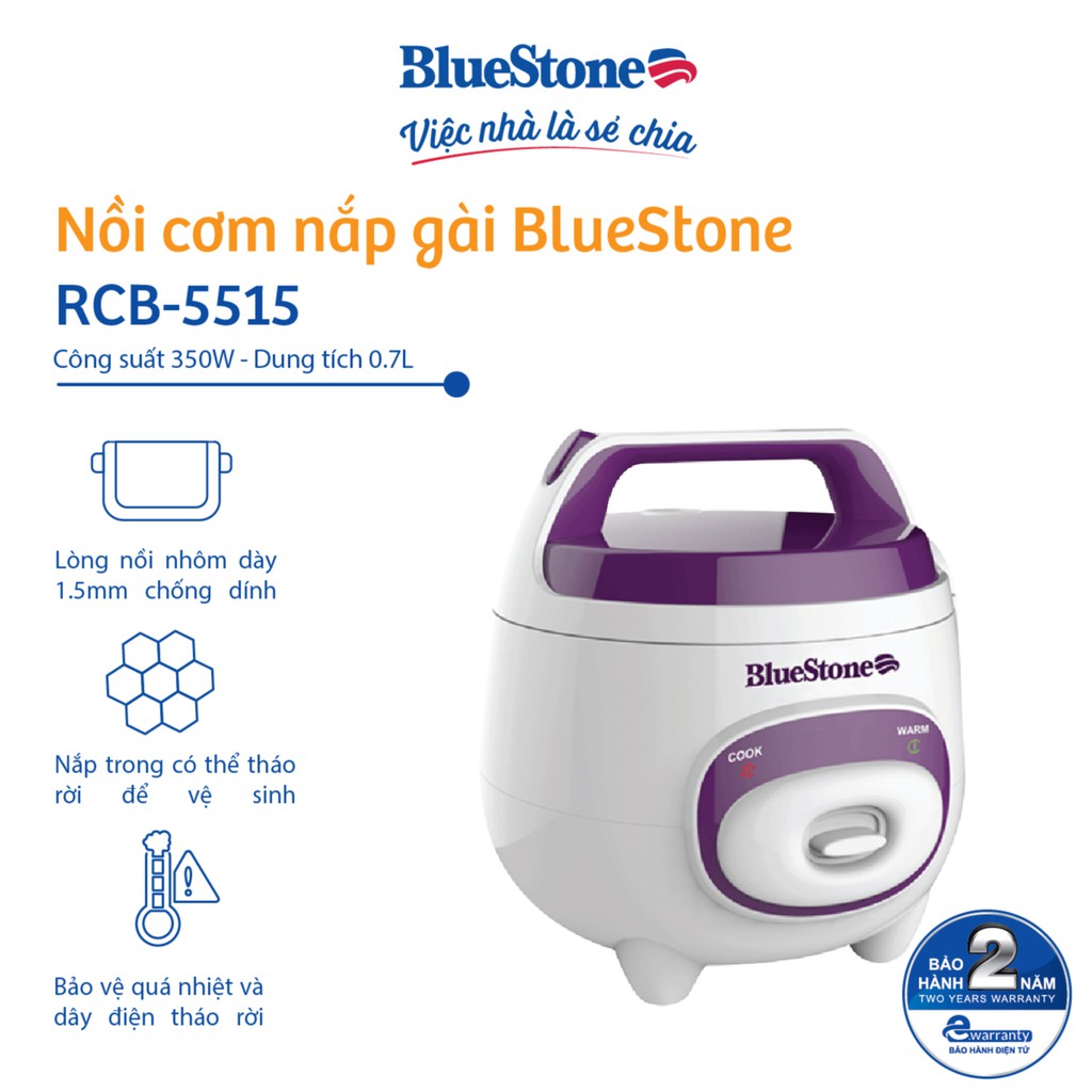 Nồi Cơm Điện Bluestone RCB-5515 (0.7L) - Hàng chính hãng