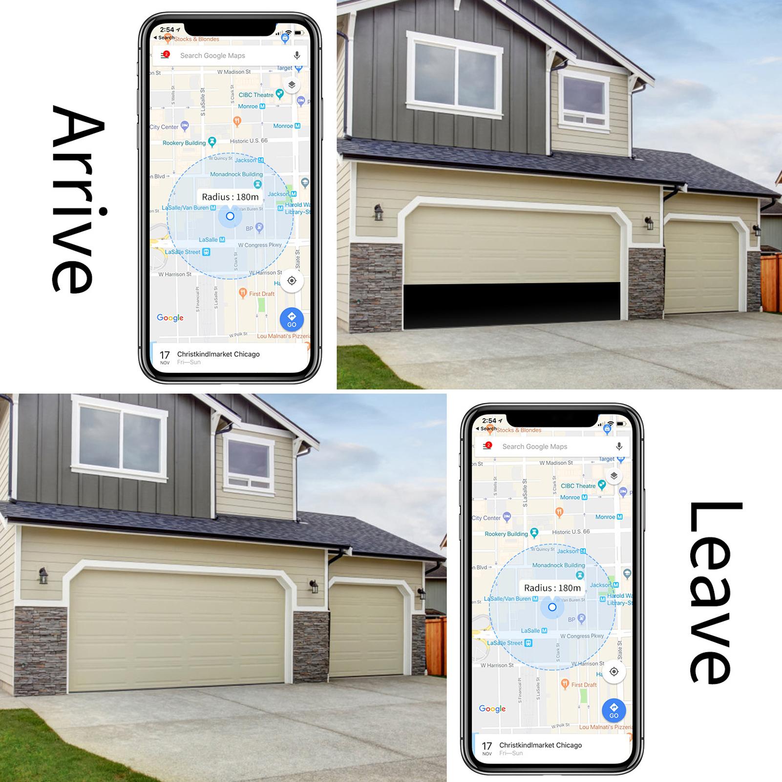 Tuya Wifi Garage Door Opener Intelligent Garage Door APP Remote Conrtroll Wireless Controller for Garage Door Compatible with Amazon Alexa Google Home