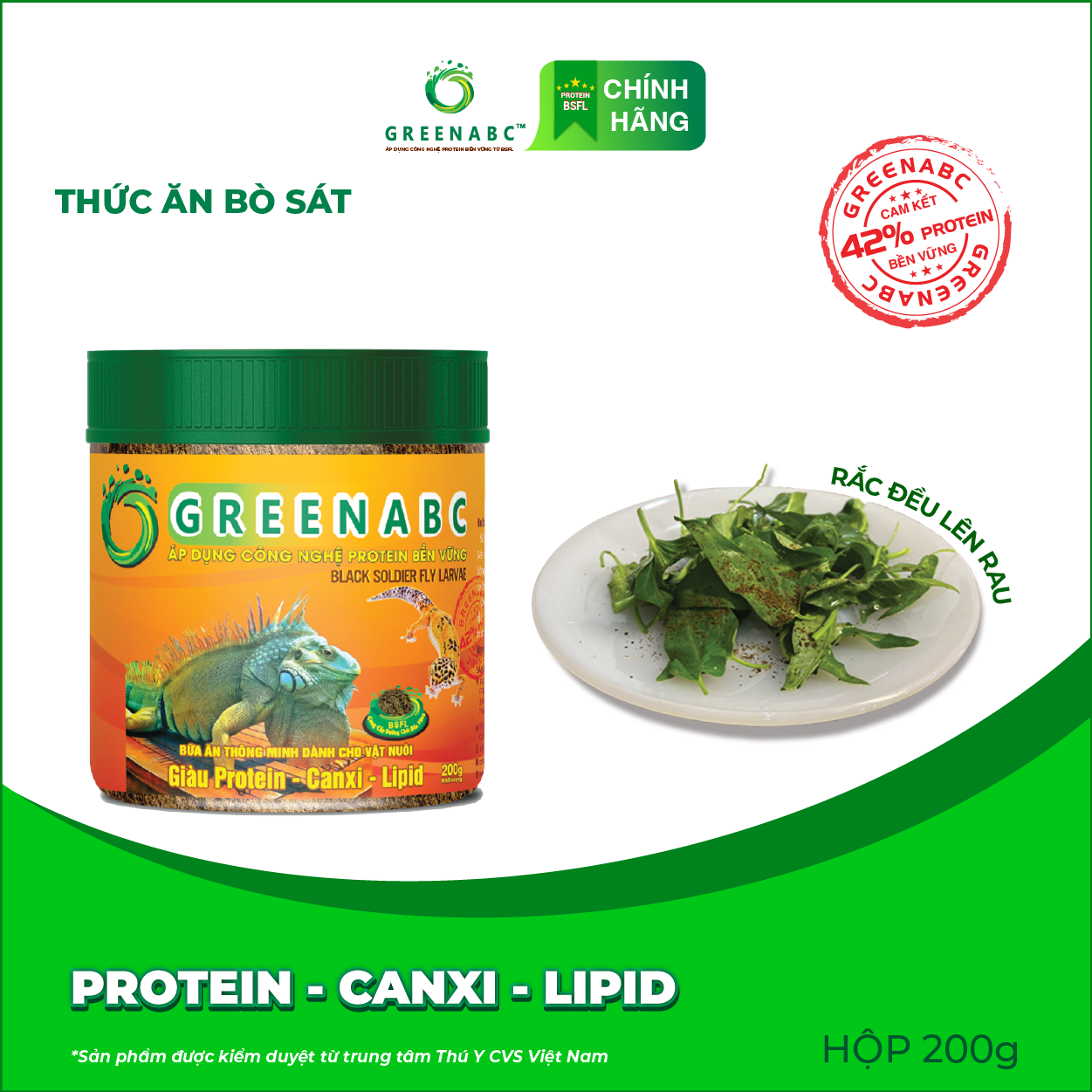 BÒ SÁT IGUANA RỒNG ÚC - Thức ăn bò sát bổ sung dinh dưỡng cho RỒNG NAM MỸ, RỒNG ÚC cho TĂNG SIZE, TĂNG MÀU, ĂN NGON, CANXI 1.33% giúp GAI TRÒN BUNG ĐỀU, GÙ CAO, TRÁNH BỊ MBD, TEO ĐUÔI