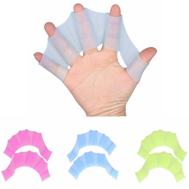 1 Pair Silicone Swimming Gloves Gear Fins Hand Web Flippers Training Women Men Kids Webbed Gloves For Swimming