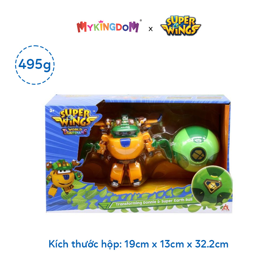 Đồ Chơi SUPERWINGS Robot Biến Hình Siêu Vệ Binh Donnie Thông Minh Và Quả Bóng Sức Mạnh Đất YW760966