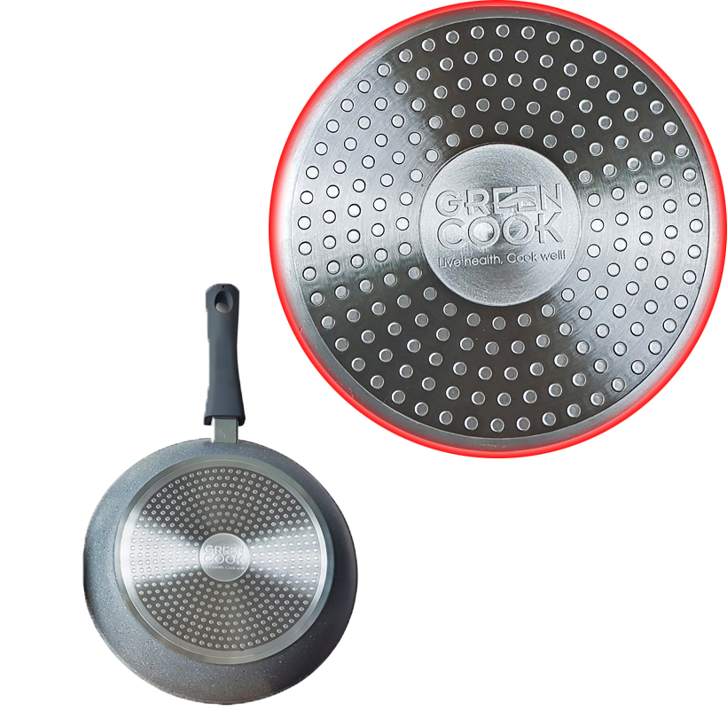 CHẢO VÂN ĐÁ CHỐNG DÍNH GREEN COOK 28CM