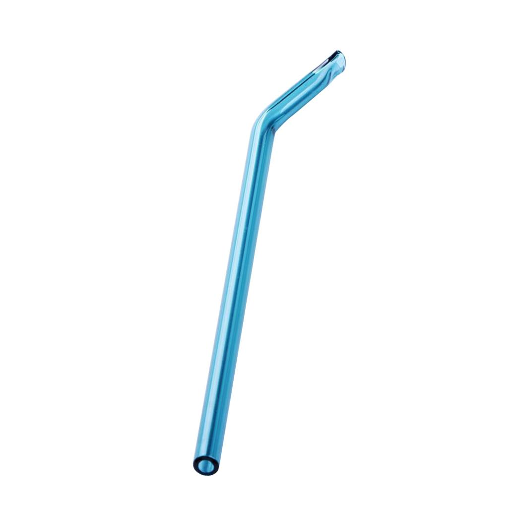 Eco friendly Curved Glass Drinking Straws with Cleaning Brush Lake Blue