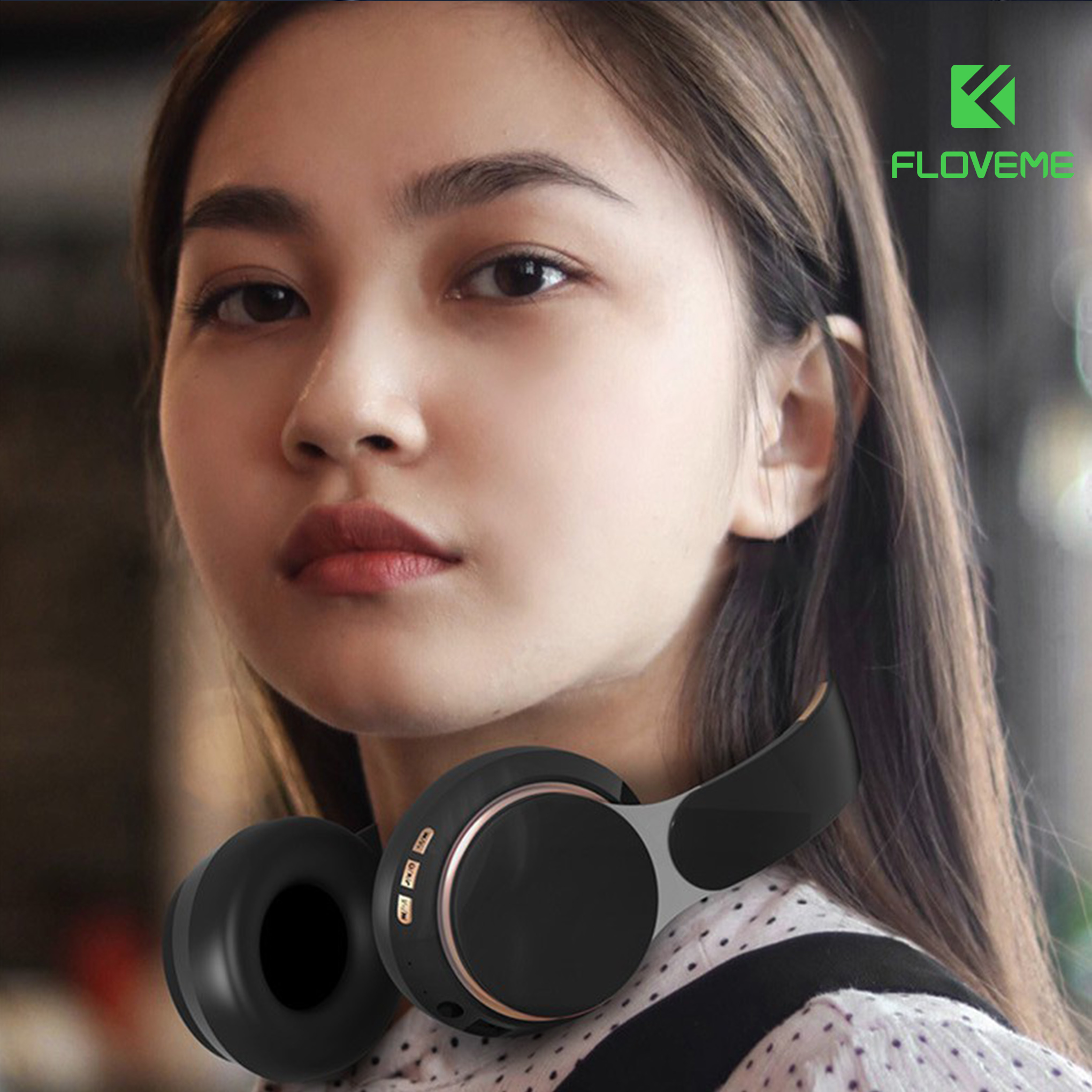 Tai nghe Floveme chụp tai Bluetooth FLOVEME B07 - Màu sắc trẻ trung nhiều lựa chọn- Công nghệ kết nối Bluetooth 5.0 - Micro chất lượng HD - Hàng chính hãng