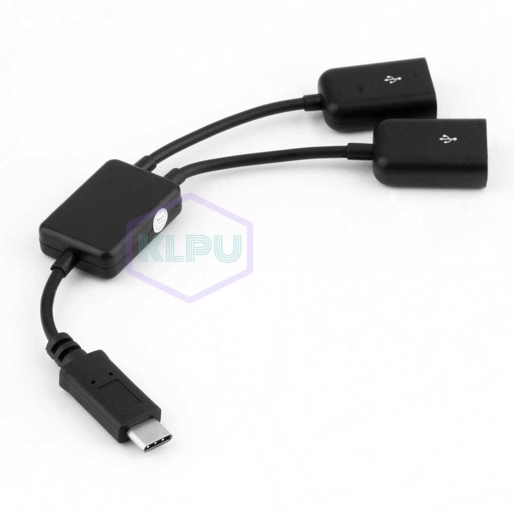 KLPU 2in1 USB 3.1 Type-C To USB 2.0 Power Charging OTG Hub Cable Adapter#VN