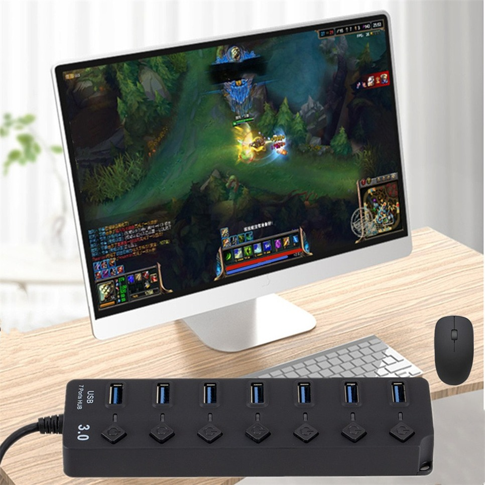 USB 3.0 Đa 7 Chia Usb Với Nguồn Điện Adapter Cho Macbook Air Pro Xiaomi Máy Tính Laptop Phụ Kiện USB 3 Hab