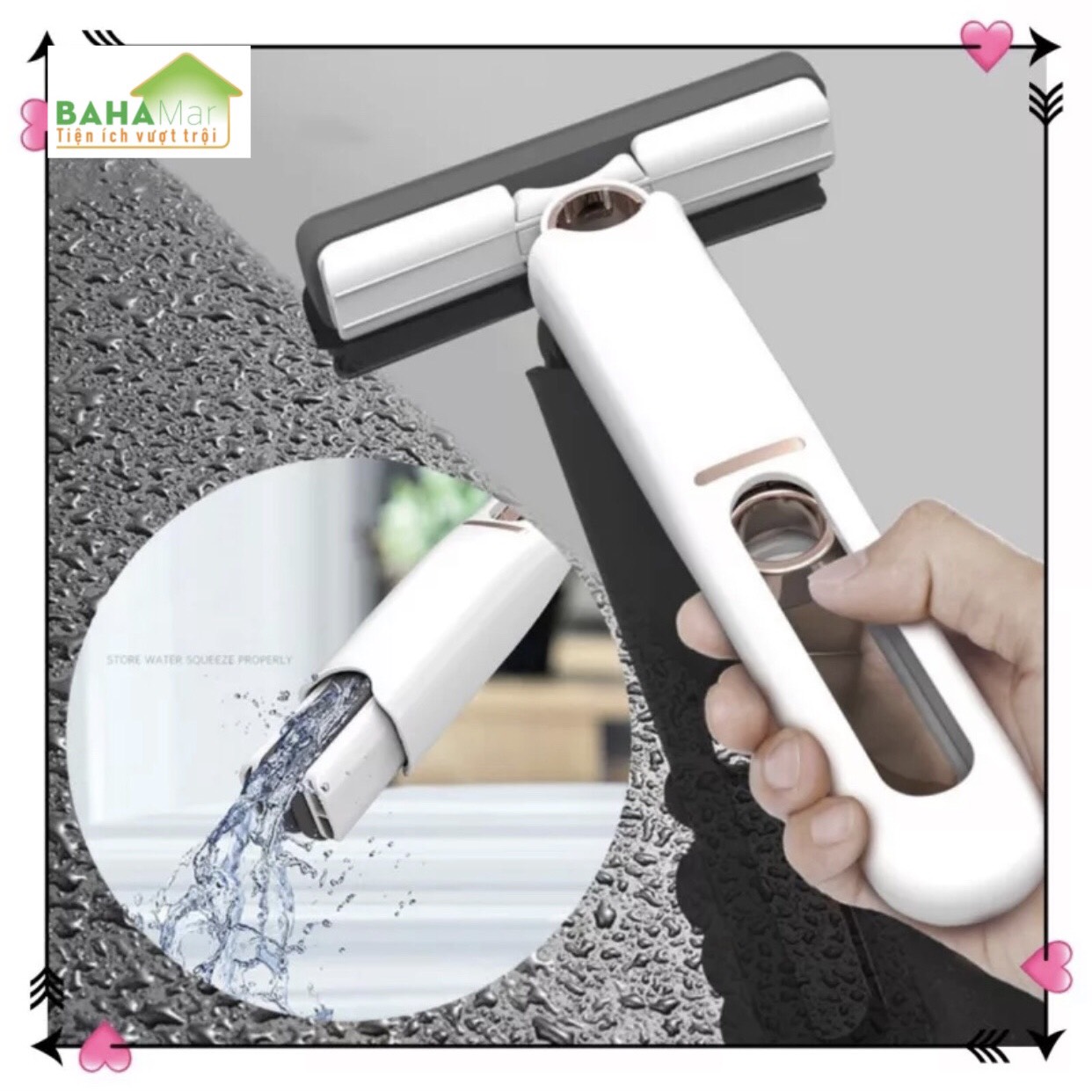 CÂY LAU MINI ĐA NĂNG VÀ THÔNG MINH TỰ VẮT GẤP GỌN SIÊU THẤM HÚT TIỆN DỤNG LAU DỌN "BAHAMAR" Làm sạch mạnh mẽ, có thể lau nhiều loại bề mặt : kính, đá, sàn nhà, sàn bếp, bàn vệ sinh, bàn học...