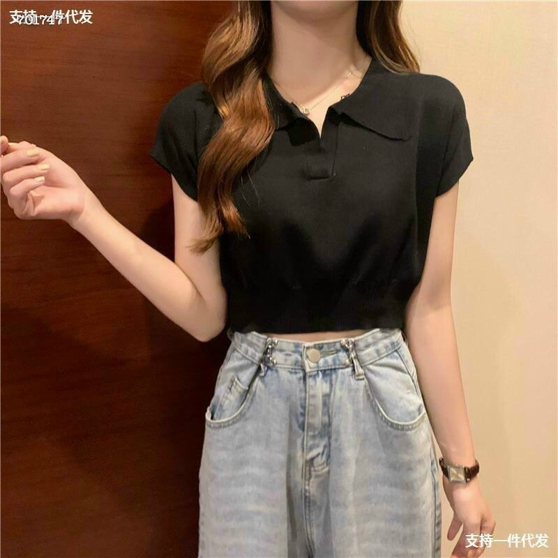 ÁO CROPTOP CỔ SƠ MI TAY NGẮN