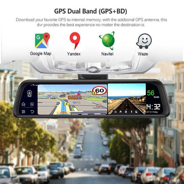 Camera hành trình 360 độ gương ô tô cao cấp Whexune K960 - Ram: 2GB, Rom: 32GB - Android: 5.1, 3G/4G, Wifi - Hàng Chính Hãng