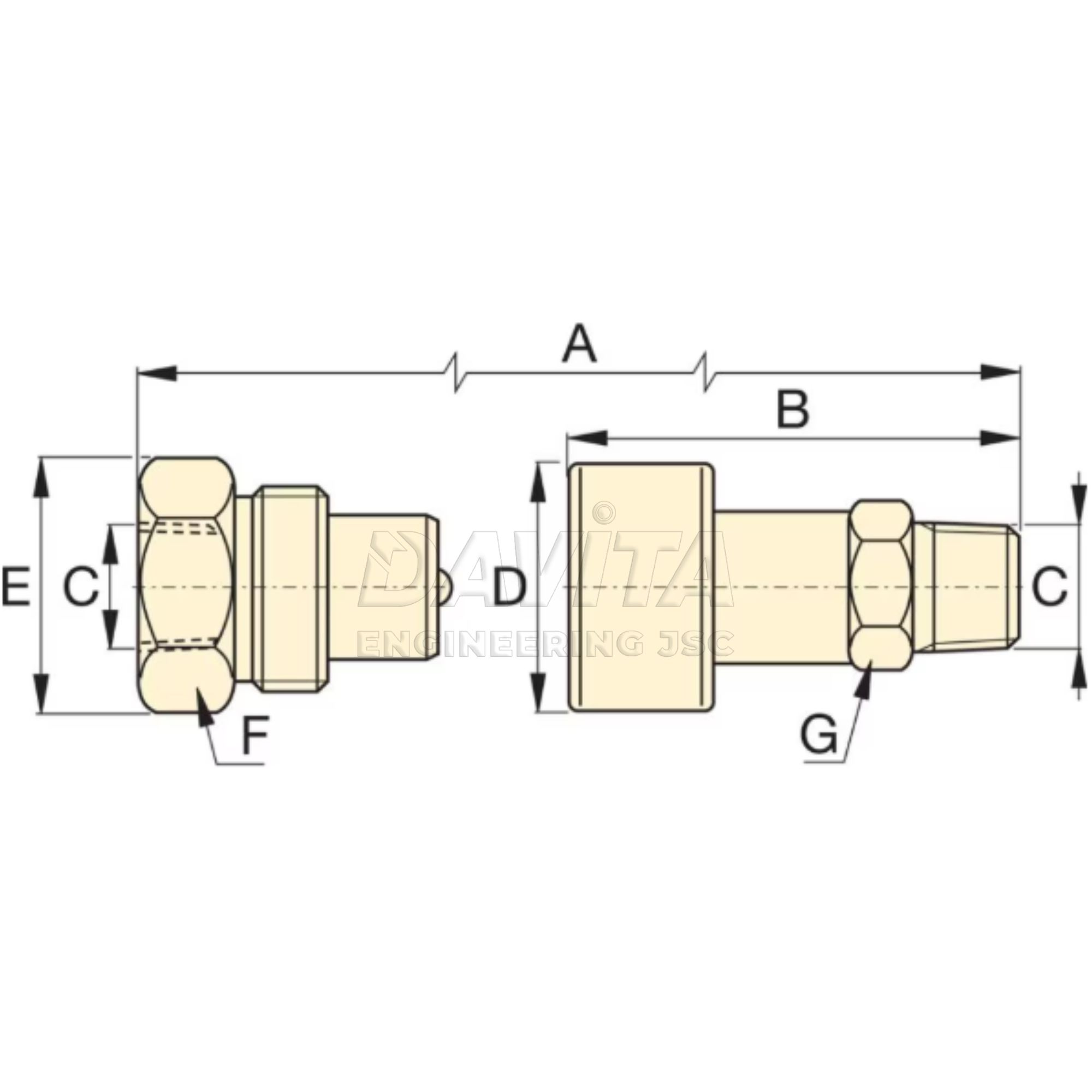 CR400 Nửa khớp nối nhanh Enerpac đường dầu thủy lực áp tối đa 700bar, 1 đầu Cái (Female half) để nối với CH604, 1 đầu ren trong 3/8" NPTF Female