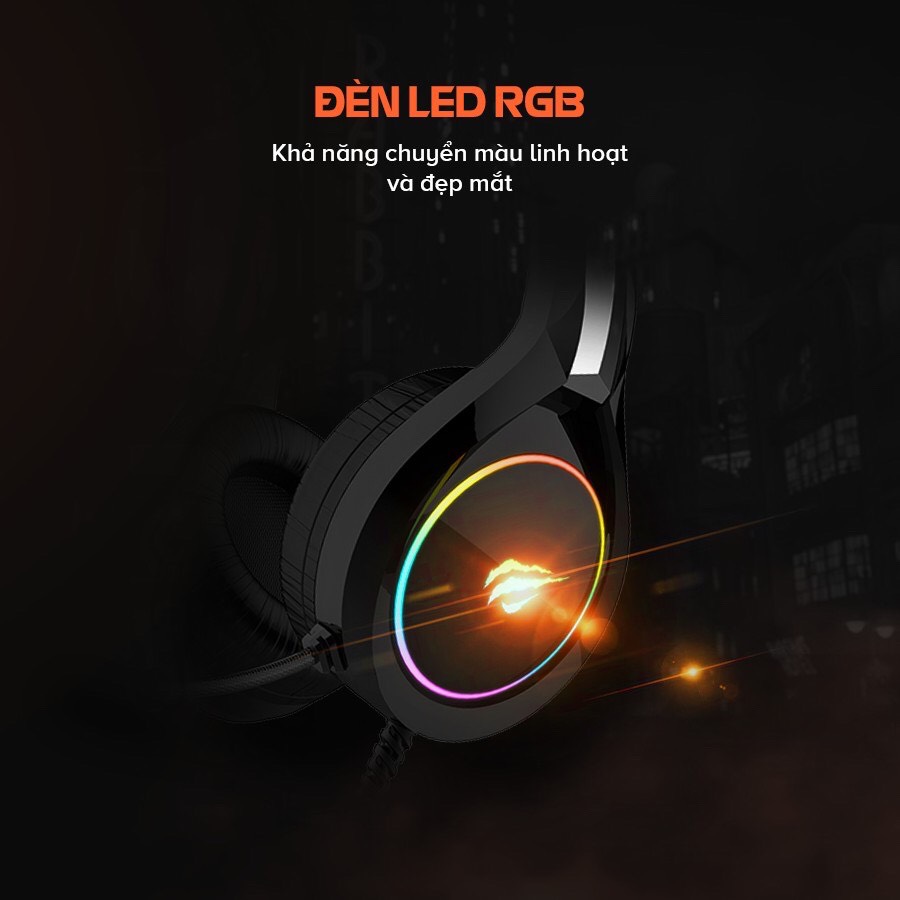 Tai Nghe Gaming Headphone HAVIT H2232D, Driver 50, Đèn RGB, Mic Khử Ồn, Đa Tương Thích - Hàng Chính Hãng