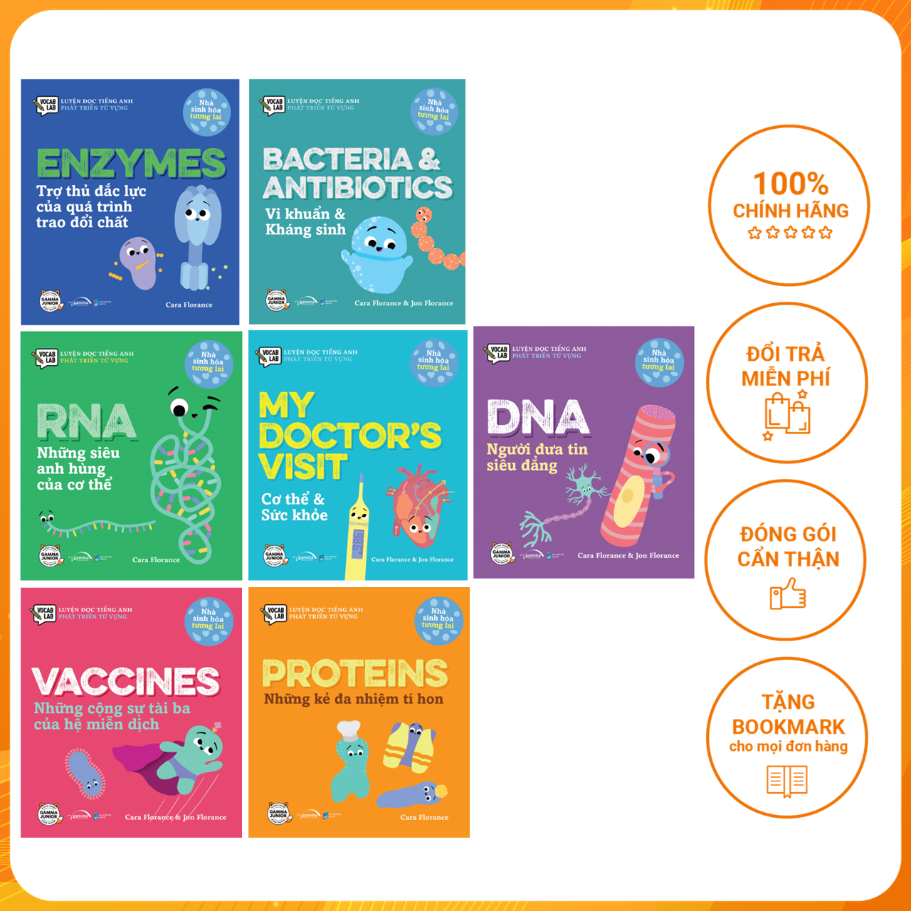 Combo Nhà Sinh Hóa Tương Lai My Doctors Visit Vaccines Bacteria &Amp;Amp Antibiotics Enzymes Rna Dna Proteins