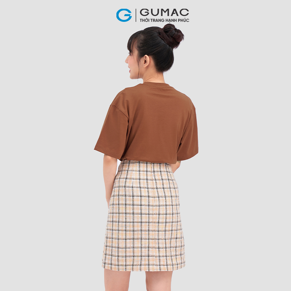 Áo thun GUMAC ATC11025 tay ngắn in chữ nổi trẻ trung