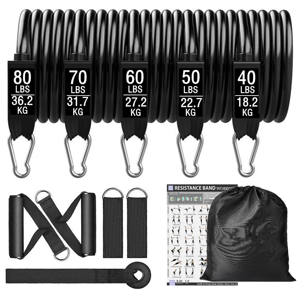 300lb thể dục thể dục chống lại ban nhạc đàn hồi tập luyện để tập luyện tập thể dục thể thao thể thao tập thể dục bộ đồ khai thác thiết bị mở rộng Color: SET-300LB-17PCS