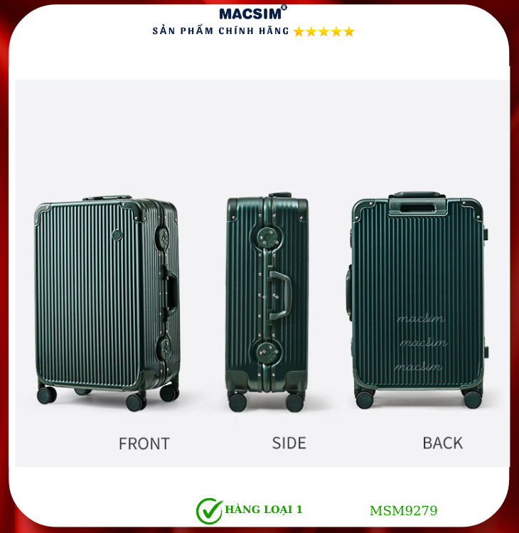 Vali cao cấp Macsim MiXi MSM9279 - 20 inch - XANH
