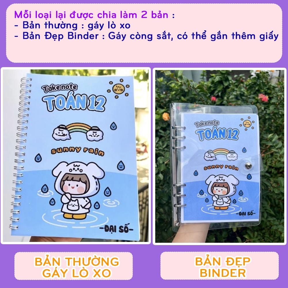 Combo 3 sổ takenote Văn Toán Anh cấp 2, sổ tay ghi chú lò xo xoắn a5, a6 hoặc sổ còng đóng binder - takenotes beta