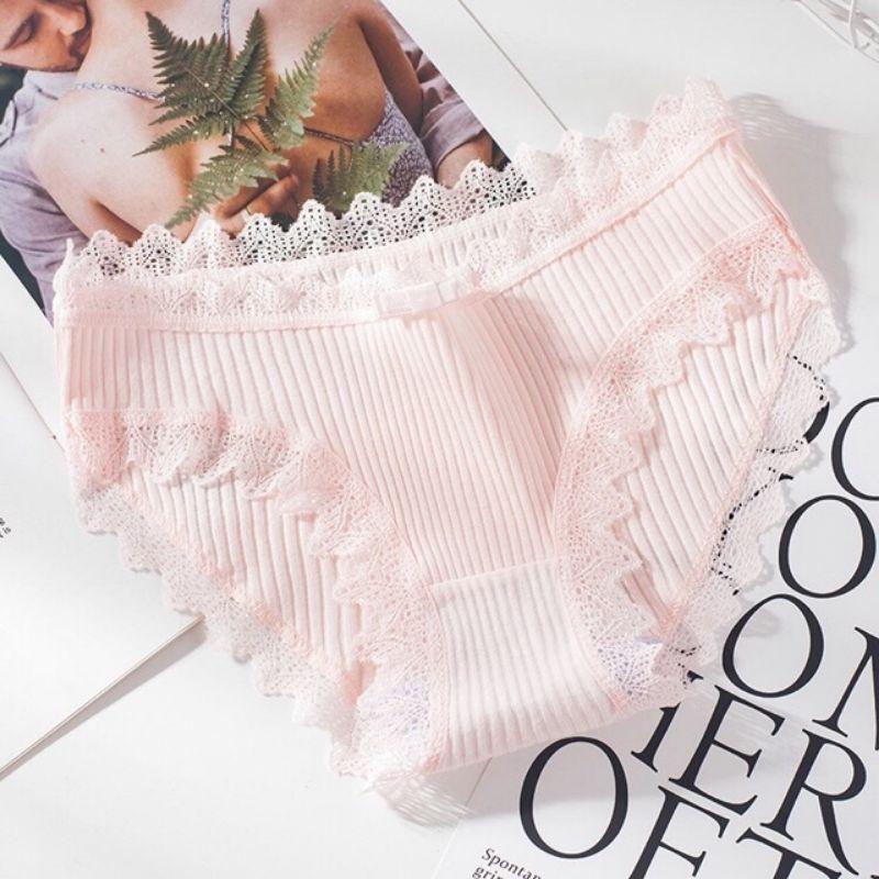 QUẦN LÓT GÂN TĂM KHÁNG KHUẨN VIỀN REN ĐÍNH NƠ SIÊU ĐẸP SIÊU HOT