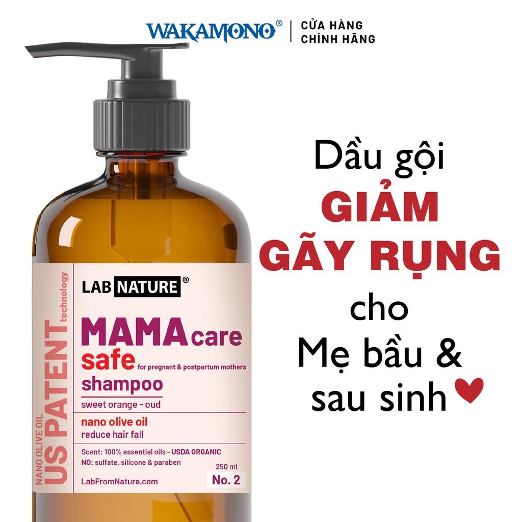 Dầu gội Ngăn rụng tóc dành cho mẹ bầu và sau sinh Wakamono Lab Nature No.2 - Công nghệ Nano Dầu Olive - 250ml