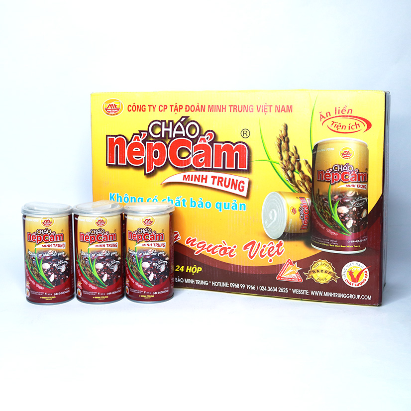 Cháo nếp cẩm Minh Trung 365g (thùng 24 lon - Cháo Nếp Cẩm 24)