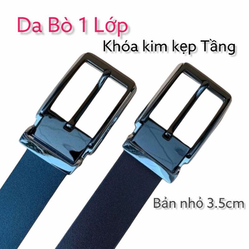 Thắt Lưng Nam da bò Nguyên Tấm Khóa Kim kẹp Tầng Dây Nịt nam bản nhỏ 3.5cm TM30-CA SAU TUAN MINH bảo hành hai năm