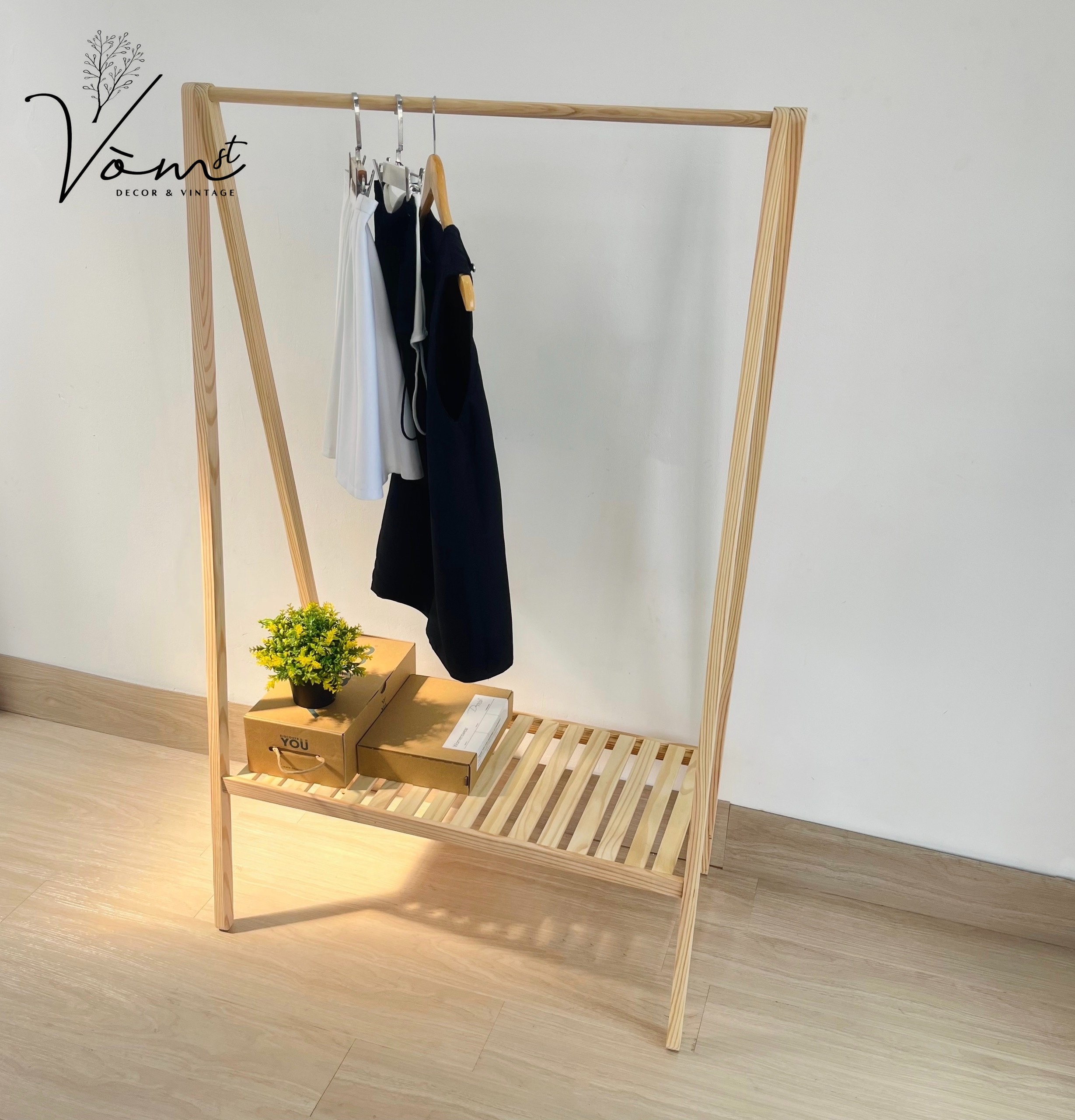 [GK002] Giá treo, Kệ trao quần áo chữ A 1 tầng - chất liệu gỗ thông nhập khẩu - size 84 x 37 x 140cm