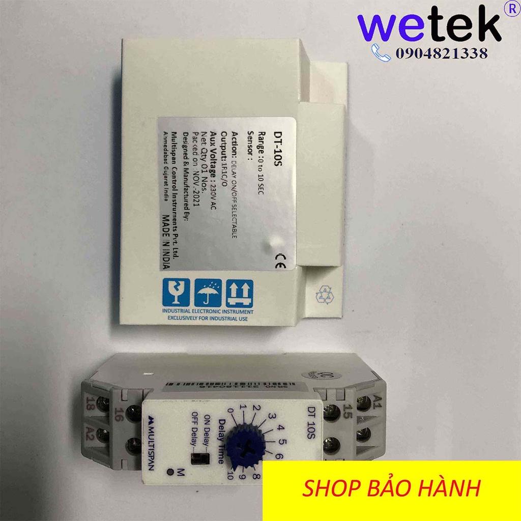 Rơ le thời gian Multispan Ấn Độ DT-10S DT-30S DT-60S DT-30M Timer đóng trễ mở trễ rẻ tốt 10s 30s 60s 30m nguồn 230Vac