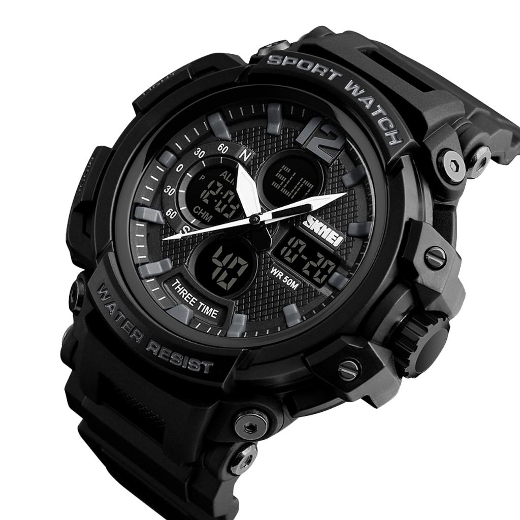 5ATM Waterproof Multifunction Digital Watch Electronic Waterproof Alarm Calendar Quartz Sports Wristwatch
